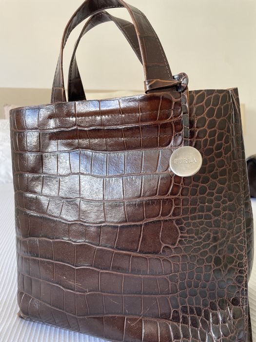 Mala Furla pele castanha