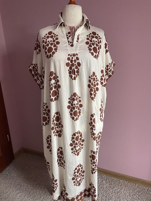 Luźna sukienka maxi w modnym princie 42/44/46 oversize
