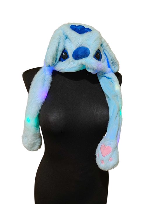 Czapka z ruchomymi uszami , muzyką i ledami / 2 kolory