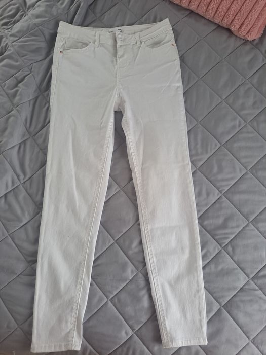 Jeans skinny białe