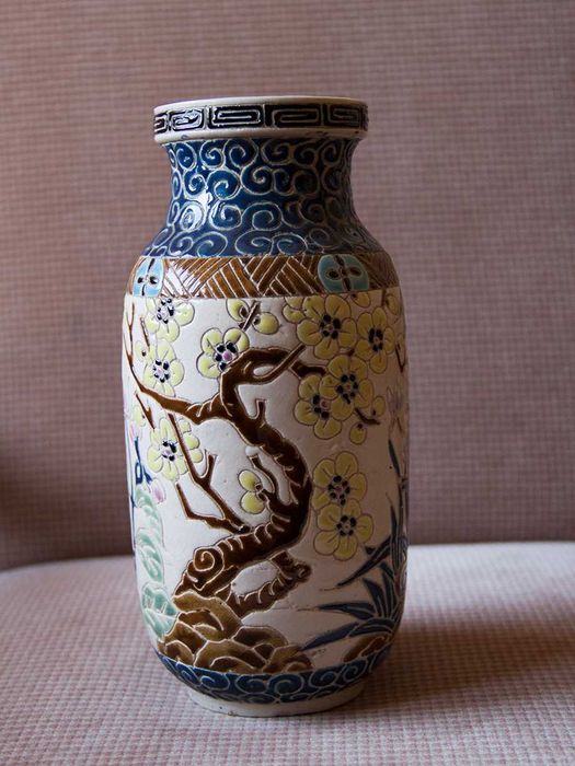 Duży wazon Japonia Chiny Azja Vintage PRL kwiaty rośliny