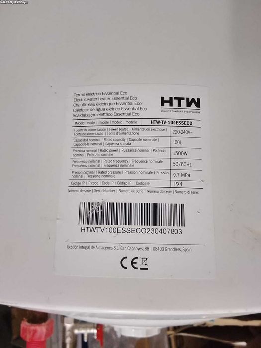 Termoa cumulador HTW 100 L