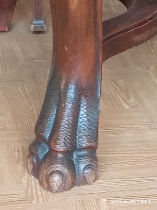 Dębowy komplet stół, krzesła,fotele, antyk 1935 rok