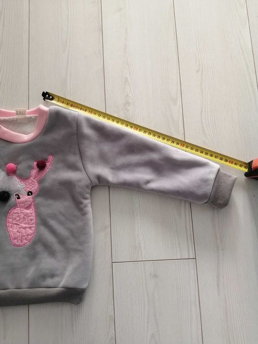 Nowe ciepłe ubrania na zimę jesień dziewczynk bluza spodnie ocieplane