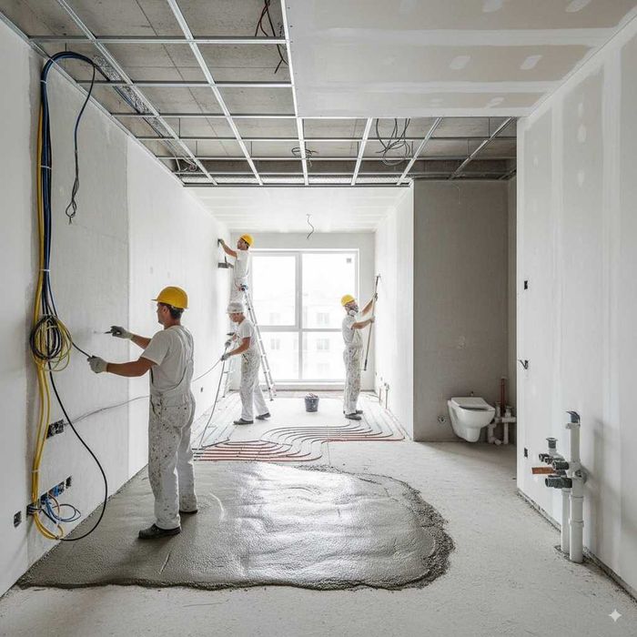 Ремонт та оздоблення стін підлоги стелі штукатурка шпакльовка під ключ