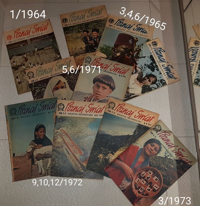 Poznaj Świat miesięcznik geograficzny 1964, 1965, 1971, 1972, 1973