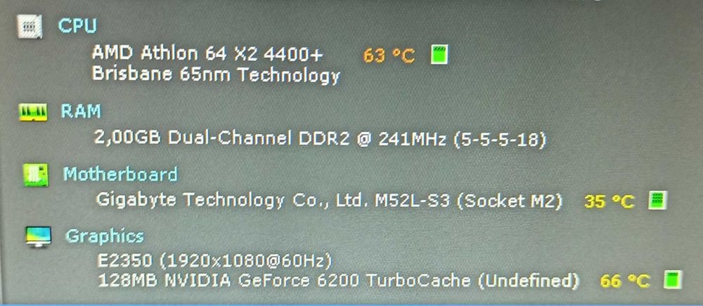 Sprawny Komputer Athlon 64 X2 4400+, 2 GB Ram, GF6200, M52L-S3, 400W