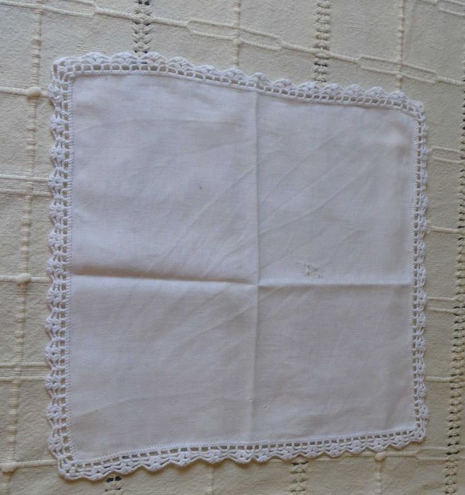 Napperons antigos de linho com 120 anos - Conjunto de 5 Napperons