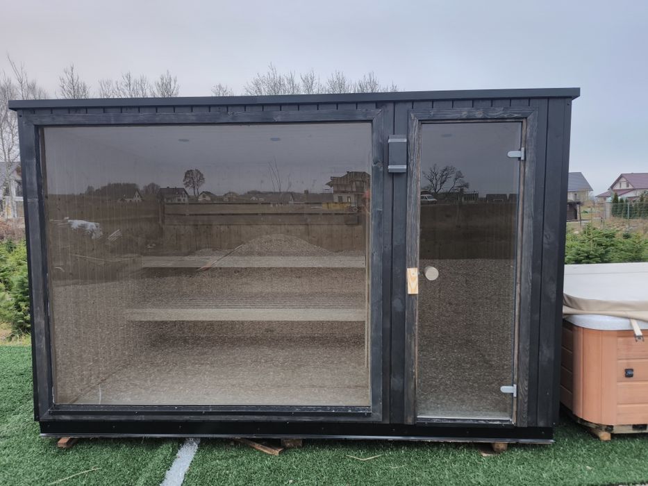 Sauna z przedsionkiem i oanoramą