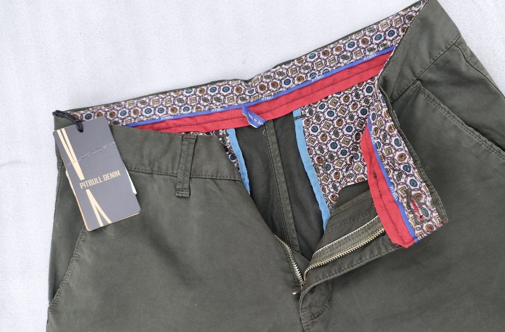 Брюки прямые коттон хаки, L