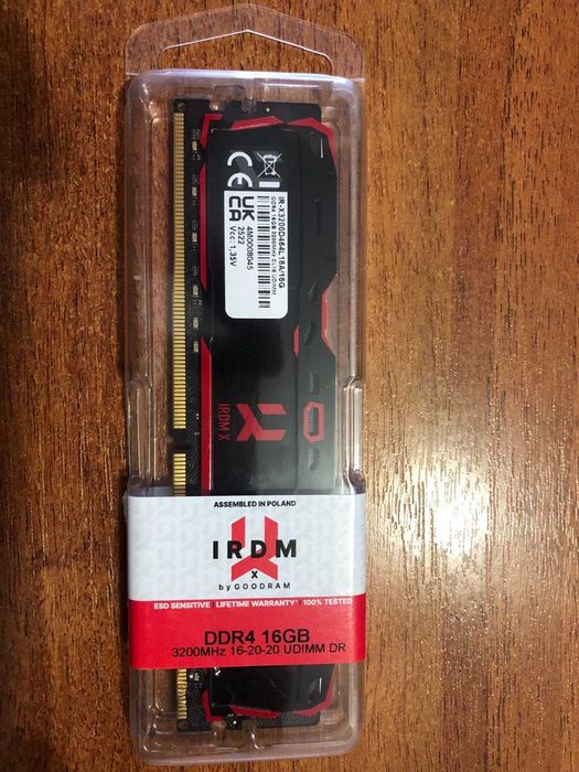 Модуль пам'яті GOODRAM IRDM X DDR4 3200MHz 16GB / Гарантiя до 21.08.28