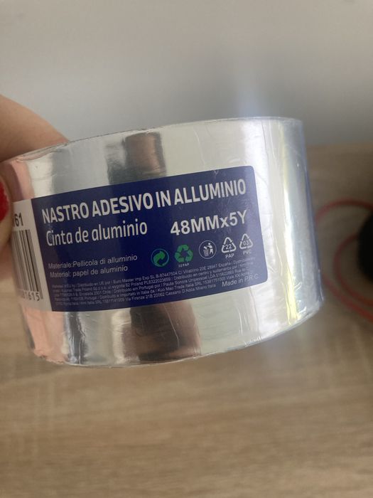 Rolo Fita Cola Alumínio Adesivo Cinta 48 mm 5 m