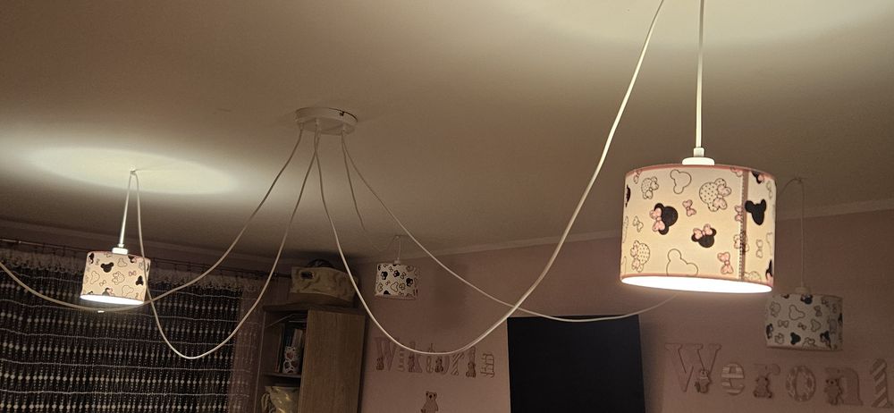 Lampa wisząca abażur Myszka Miki 5 żarówek