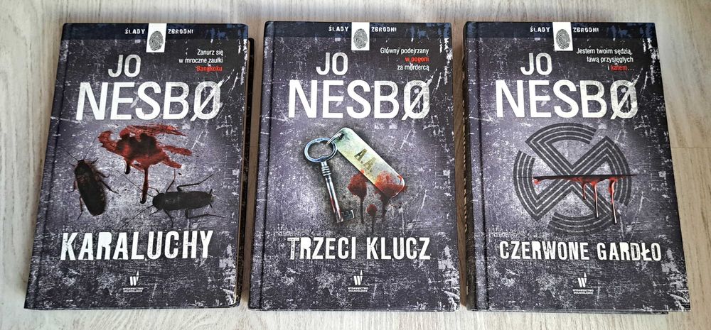 3x Jo Nesbo Czerwone gardło + Trzeci klucz + Karaluchy    UNIKATY  Czarna twarda oprawa  FORMAT STANDARDOWY