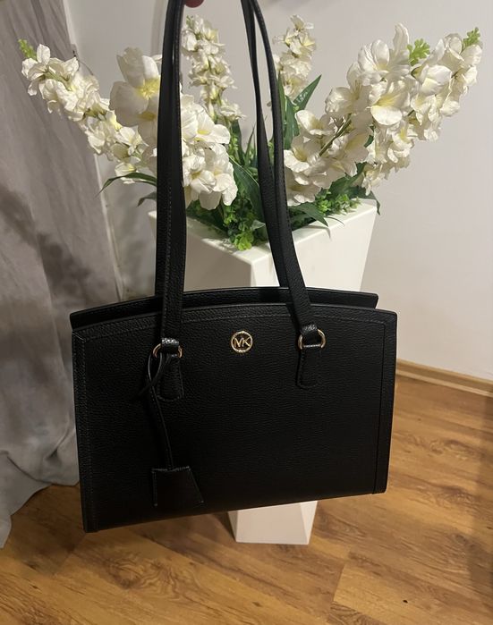 Michael Kors torebka tote bag srednia Chantal ze skóry groszkowej NOWA