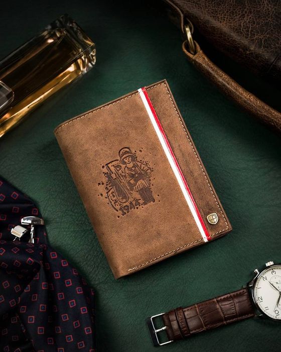 duży, skórzany portfel męski z motywem patriotycznym - peterson