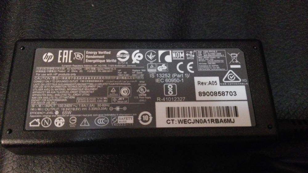 Carregador/Charger AC Adapter HP Elitebook/ProBook 65Watts