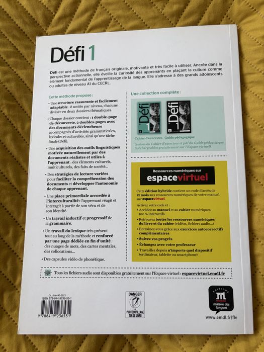 Défi 1 A1 | podręcznik + zeszyt ćwiczeń | stan bardzo dobry