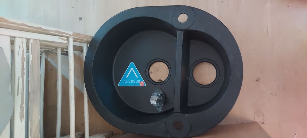 NOWY zlew kuchenny, granitowy, owalny, dwukomorowy Alveus