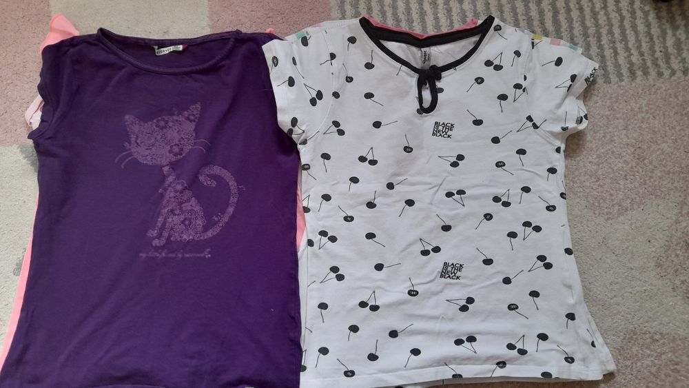 Bluzki t-shirt krótki rękaw dla dziewczynki ± 128 8 szt.