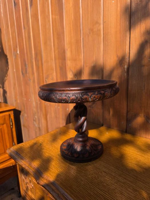Patera drewniana dekoracyjna kwietnik ręcznie rzeźbiony 24 cm #627 Stylowy Węgrów