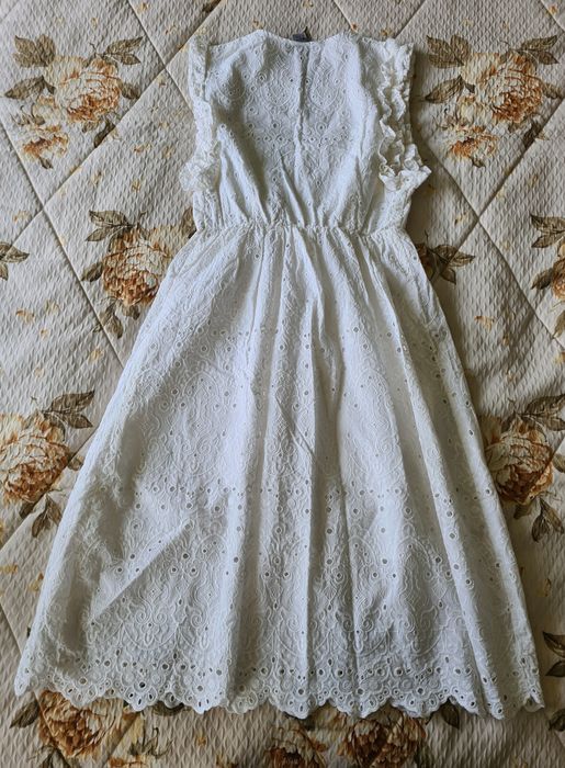 Sukienka midi H&M hafty ażurowa boho 36 S