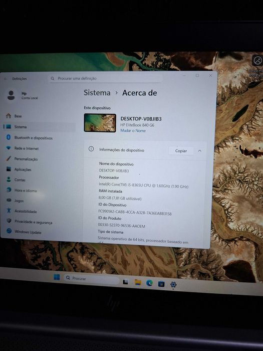 HP Elitebook 840 G5 | core i5  | 8GB RAM | NVMe 500GB LP31