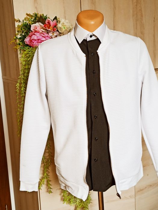 Sg Biała bluza męska M  , rozsuwana bluza męska M ASOS