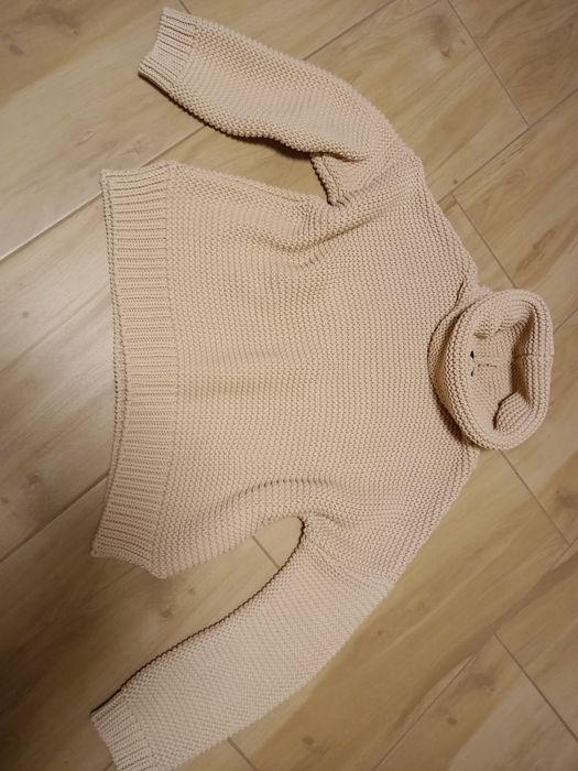 Zara golf sweter 36 nude kultowy Siwiec oversize