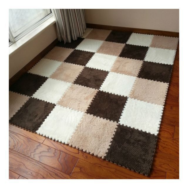 puzzle z dywanem zestaw 16szt 120x150cm brązowy