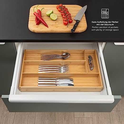 Бамбуковий органайзер для столових приборів