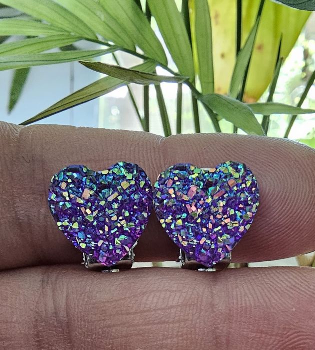 Klipsy dla dziewczynki serduszka handmade