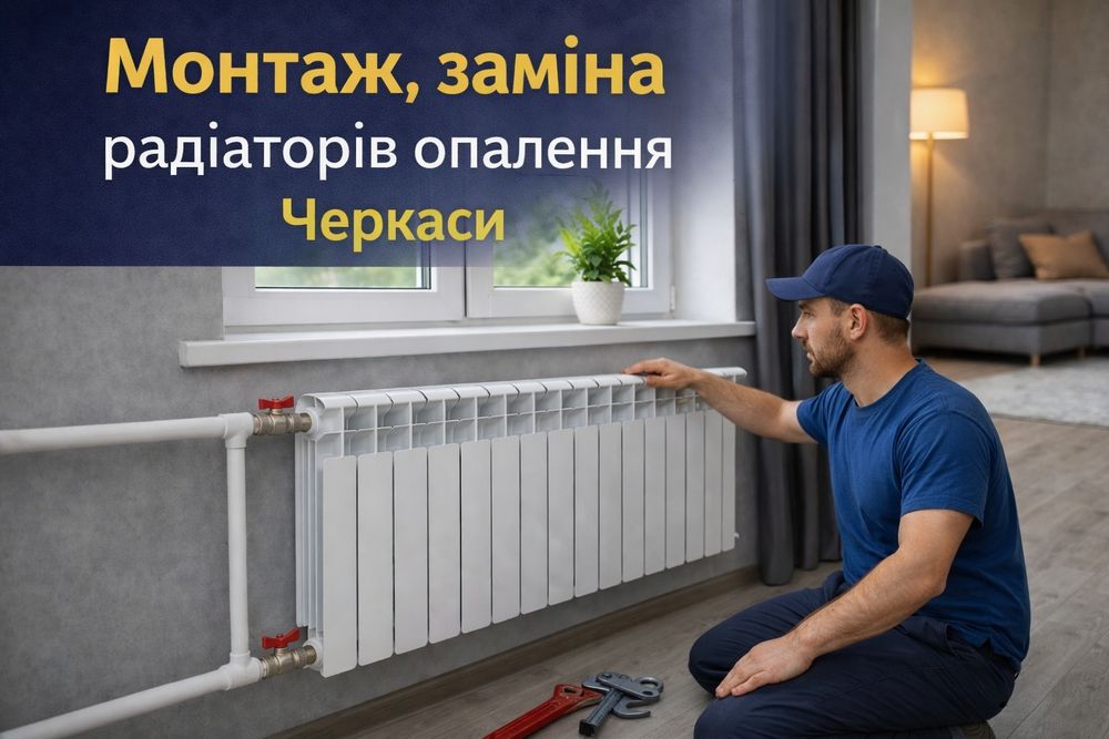 Монтаж радіатора, батарей|Заміна батареї, радіаторів опалення| Черкаси