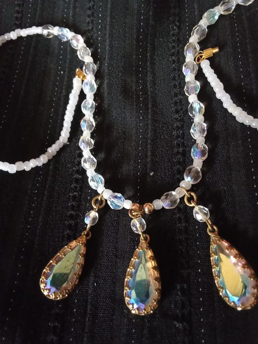 Колье чешское стекло бисер бусы ожерелье винтаж намисто