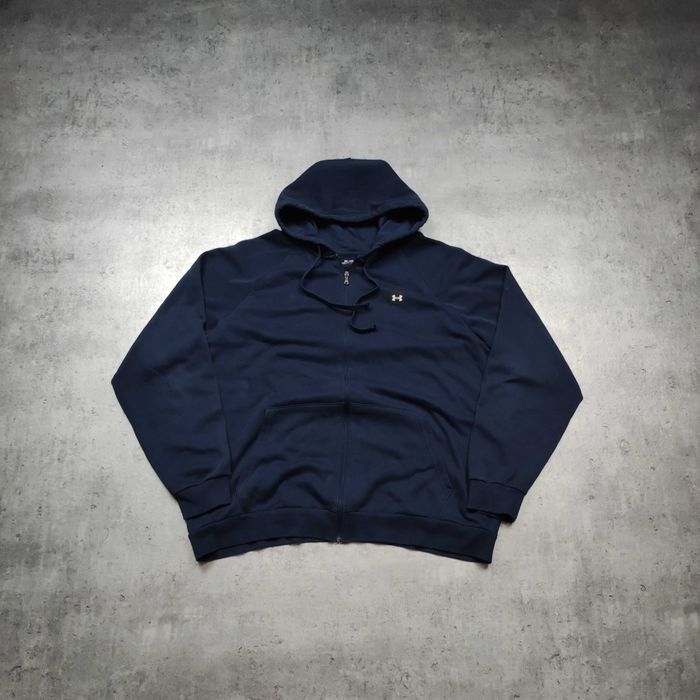 MĘSKA Bluza PREMIUM Bawełna Granatowa z Kapturem Under Armour Logo