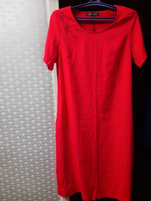 Плаття льон червоного кольору