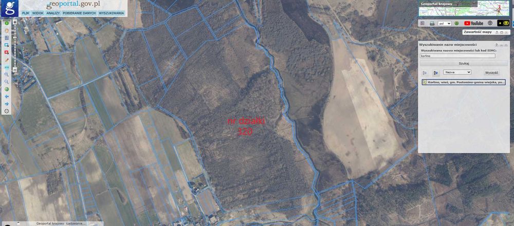 Działka - 39,96ha Korlino gm. Postomino