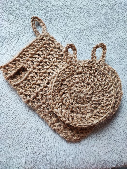 Масажні натуральні мочалки з джуту