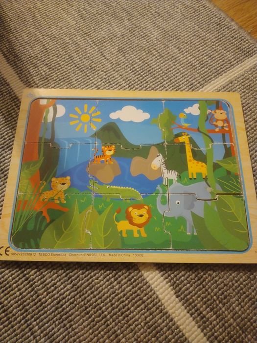 3 sztuki puzzli drewnianych