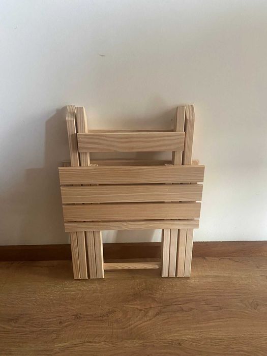 Mesa dobrável madeira maciça de 40x40 e 41 cm de altura nova