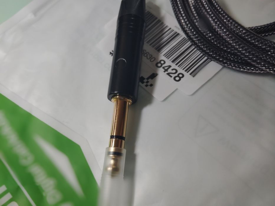 Przewód kabel duży Jack do mikrofonu plecionka professional