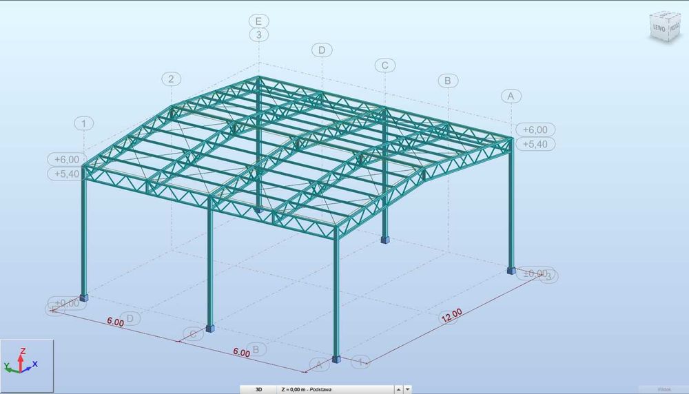 Konstrukcja stalowa -12x6 wiata dwuspadowa - producent