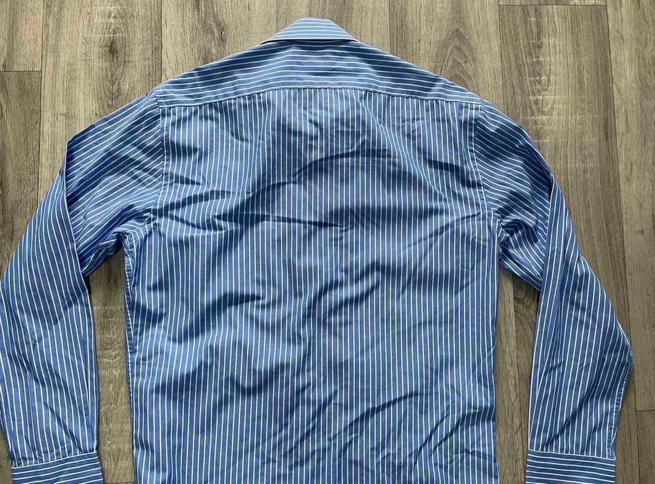 Рубашка Голубая с белой полосой длинный рукав VD One р.40