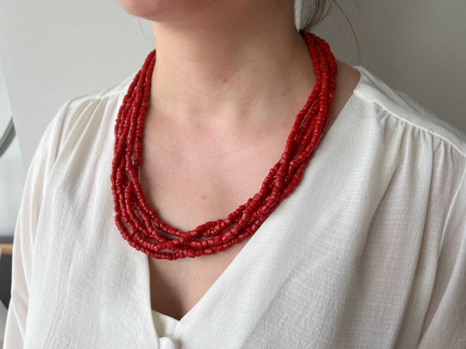 Коралі Старовинні 112 г Смальта Намисто Коралове Корал Коралловые Бусы