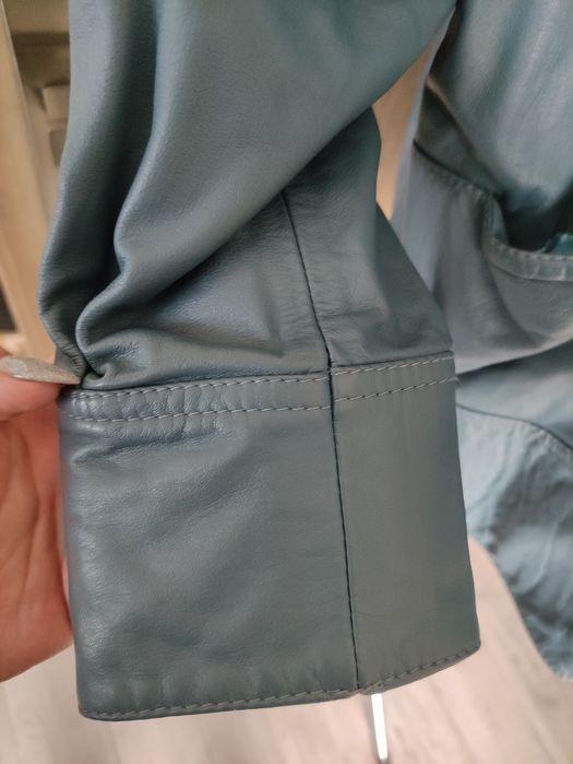 Kurtka skórzana - skóra naturalna Vintage Niebieska w rozm 44 /46 /48