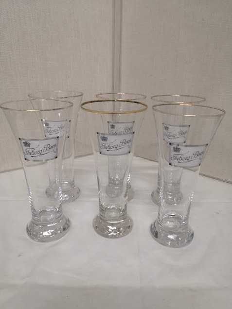 Conjunto de copos antigos da cerveja Tuborg Beer