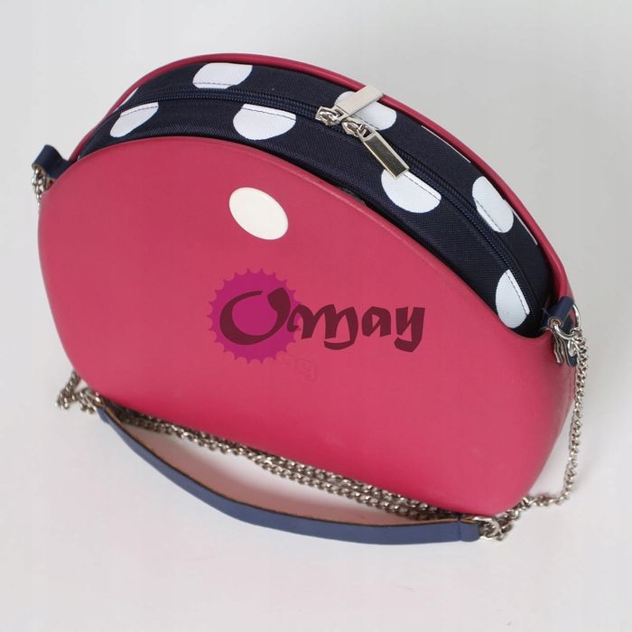 organizer OBAG MOON LIGHT grochy białe granat 2 kieszenie wkład OMAY