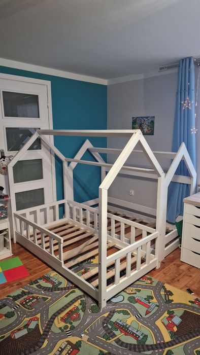 Łóżko dziecięce domek białe
