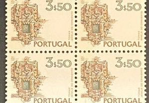 Quadra selos novos de 3$50 - Paísagens e Monumentos c/tarja fosf.-1978