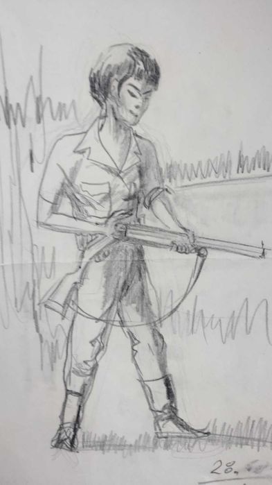 Два рисунка карандашом. Семидесятые годы прошлого века.